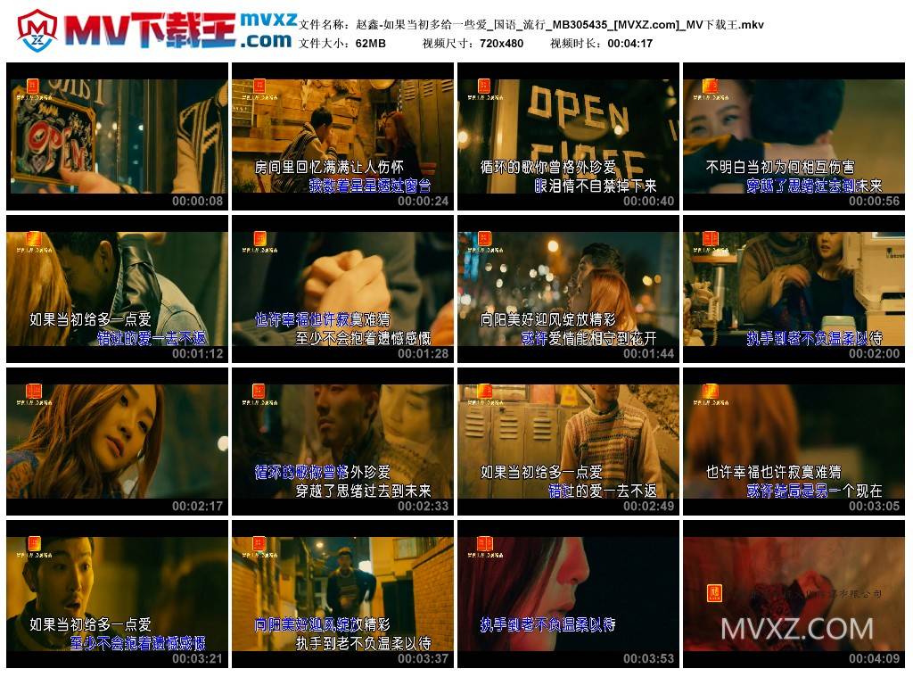 赵鑫-如果当初多给一些爱_国语_流行_MB305435